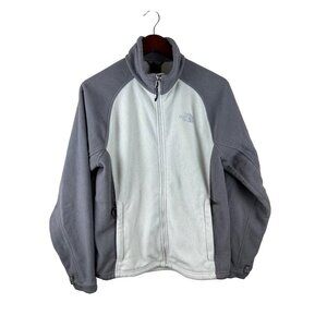 The North Face Women's Jacket Fleece Full Zip Grey White Size Large Inner Shell